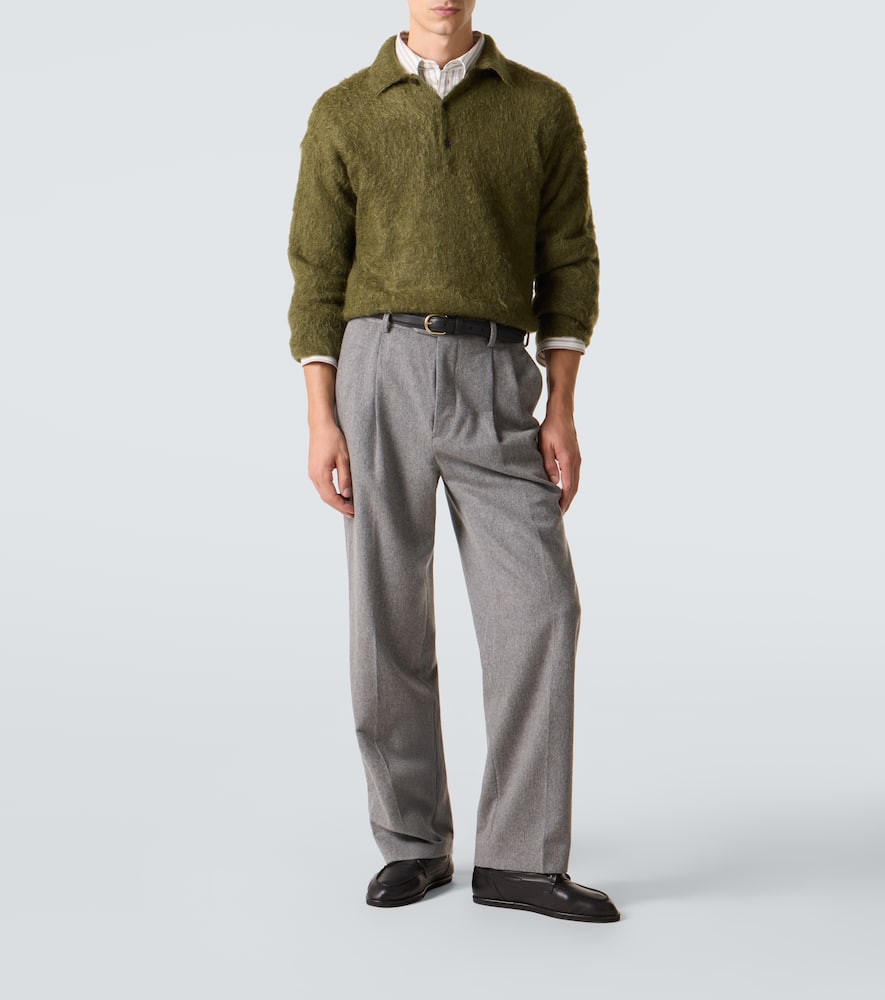 Mohair and wool polo sweater