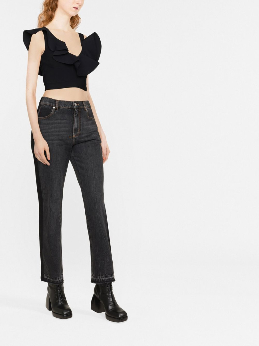 High-waist bootcut jeans