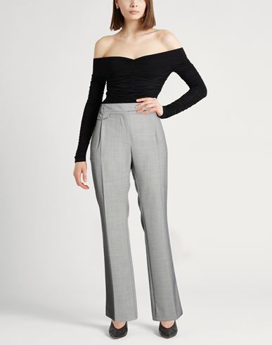 Woman Pants Grey Size 6 Polyester, Virgin Wool, Elastane
