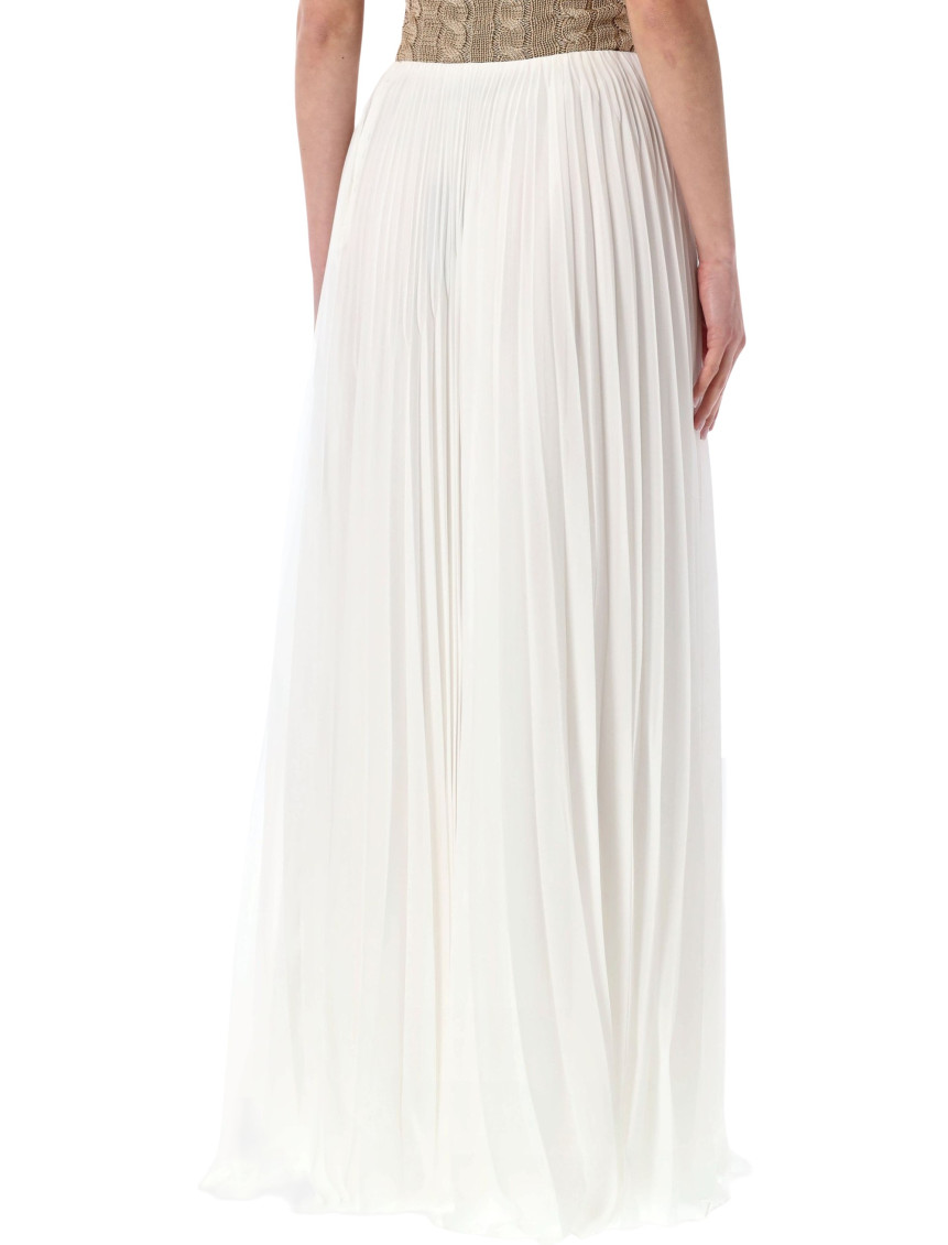 Pleated Jersey Niccola Maxi Skirt