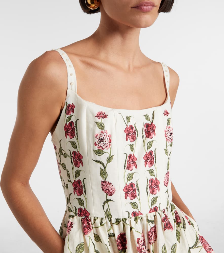 Granadilla floral linen minidress