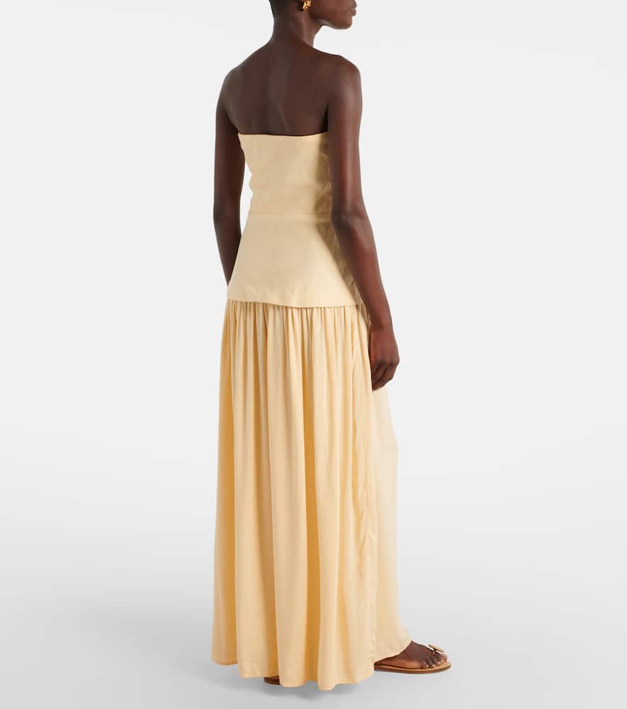 Hedy strapless linen maxi dress