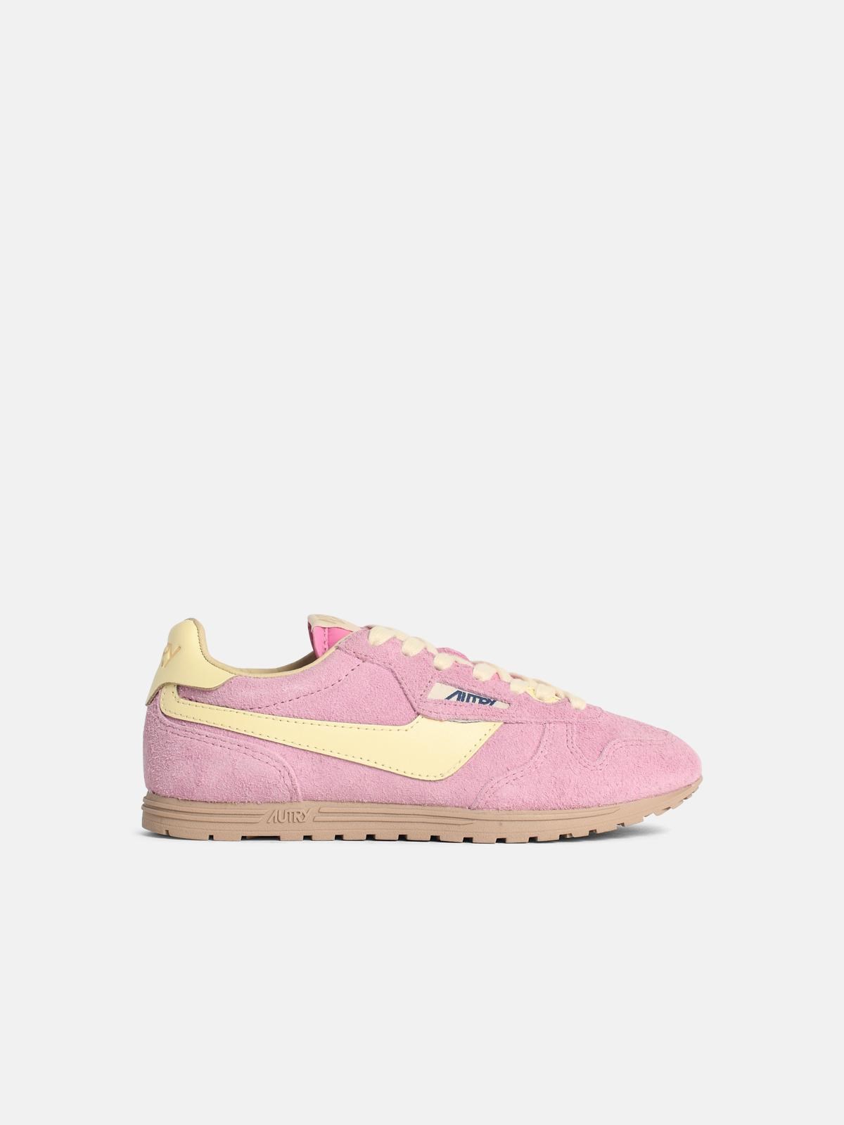 'Windspin Low' Pink Suede Blend Sneakers