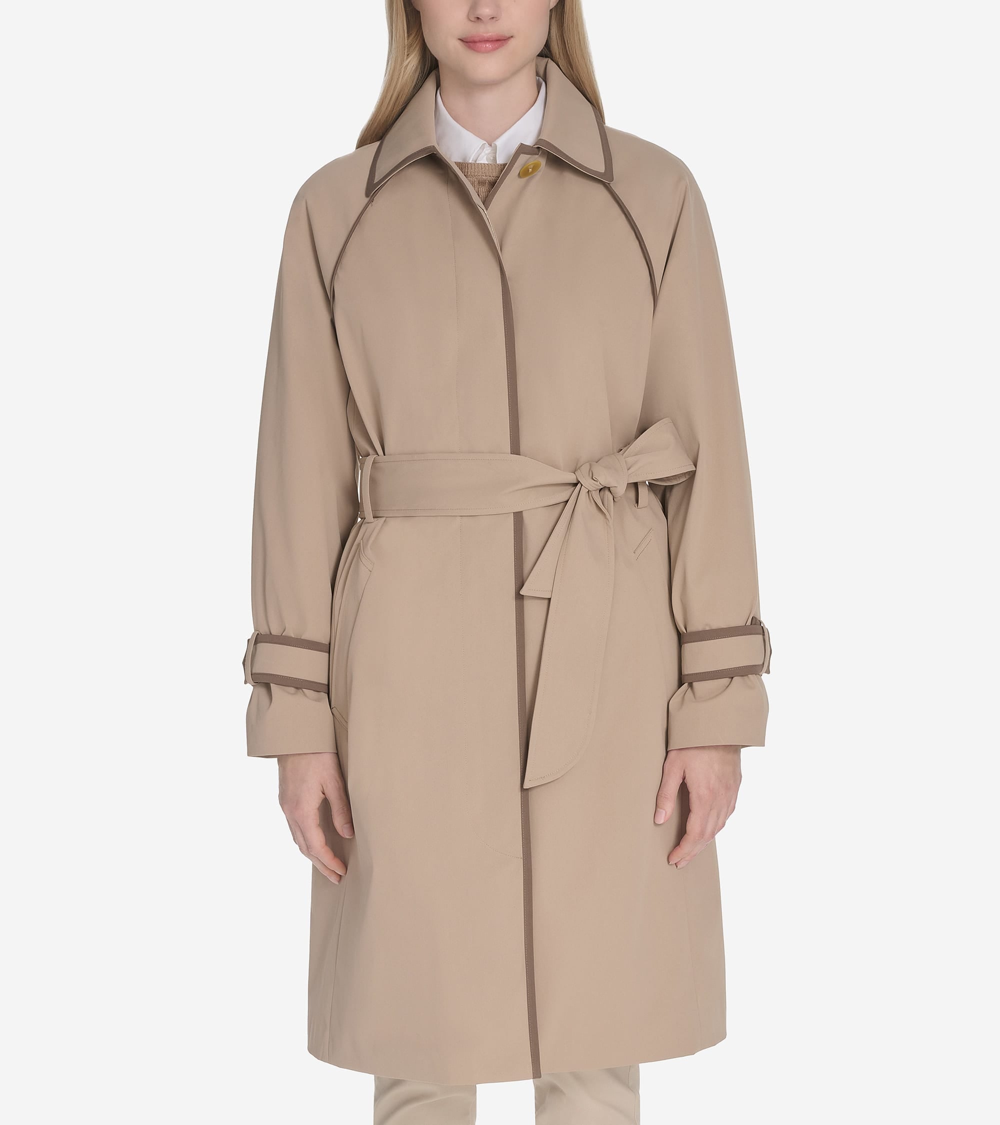 Women's Twill Trench Coat - Beige