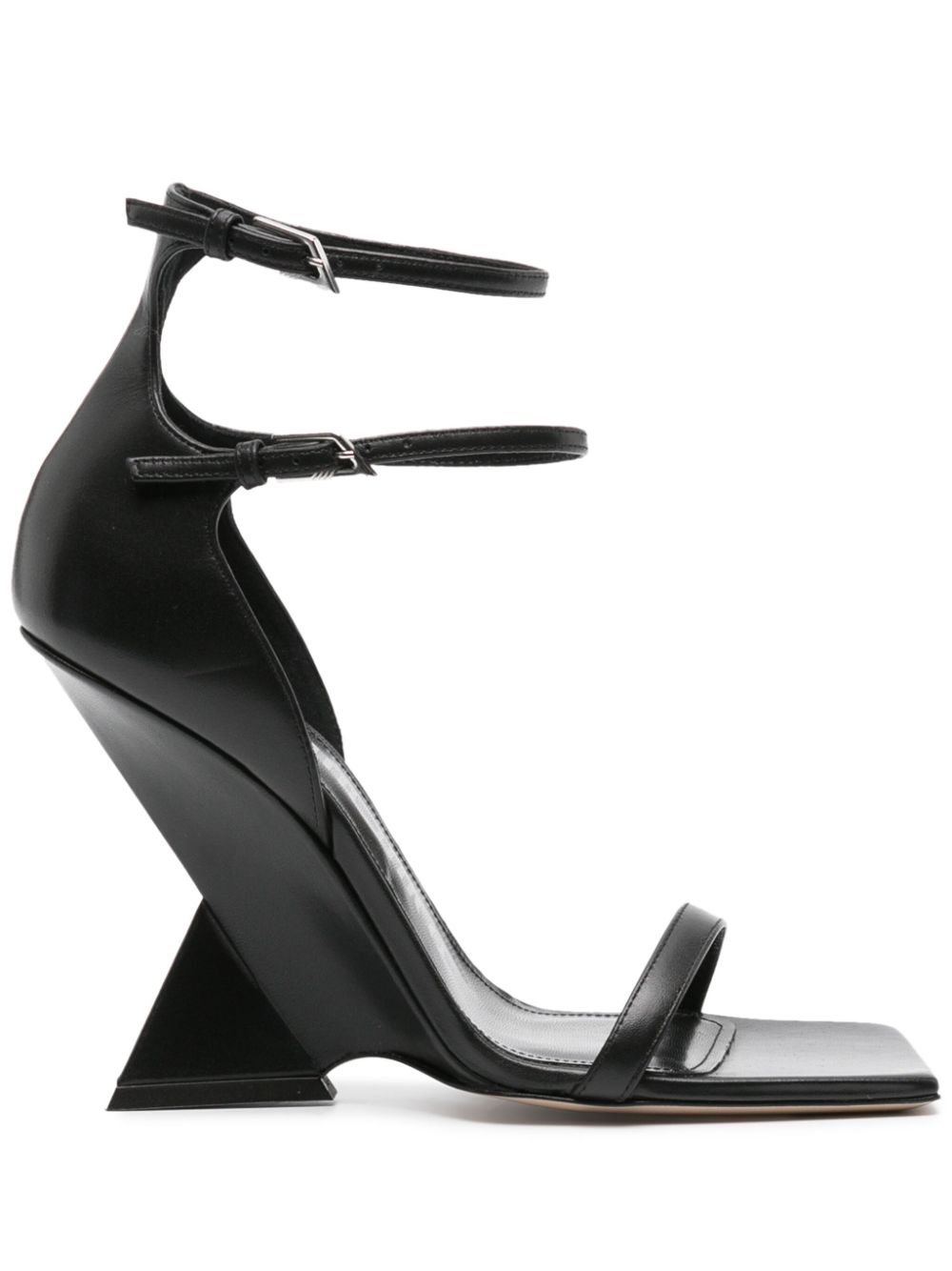 105mm leather sandals - Black