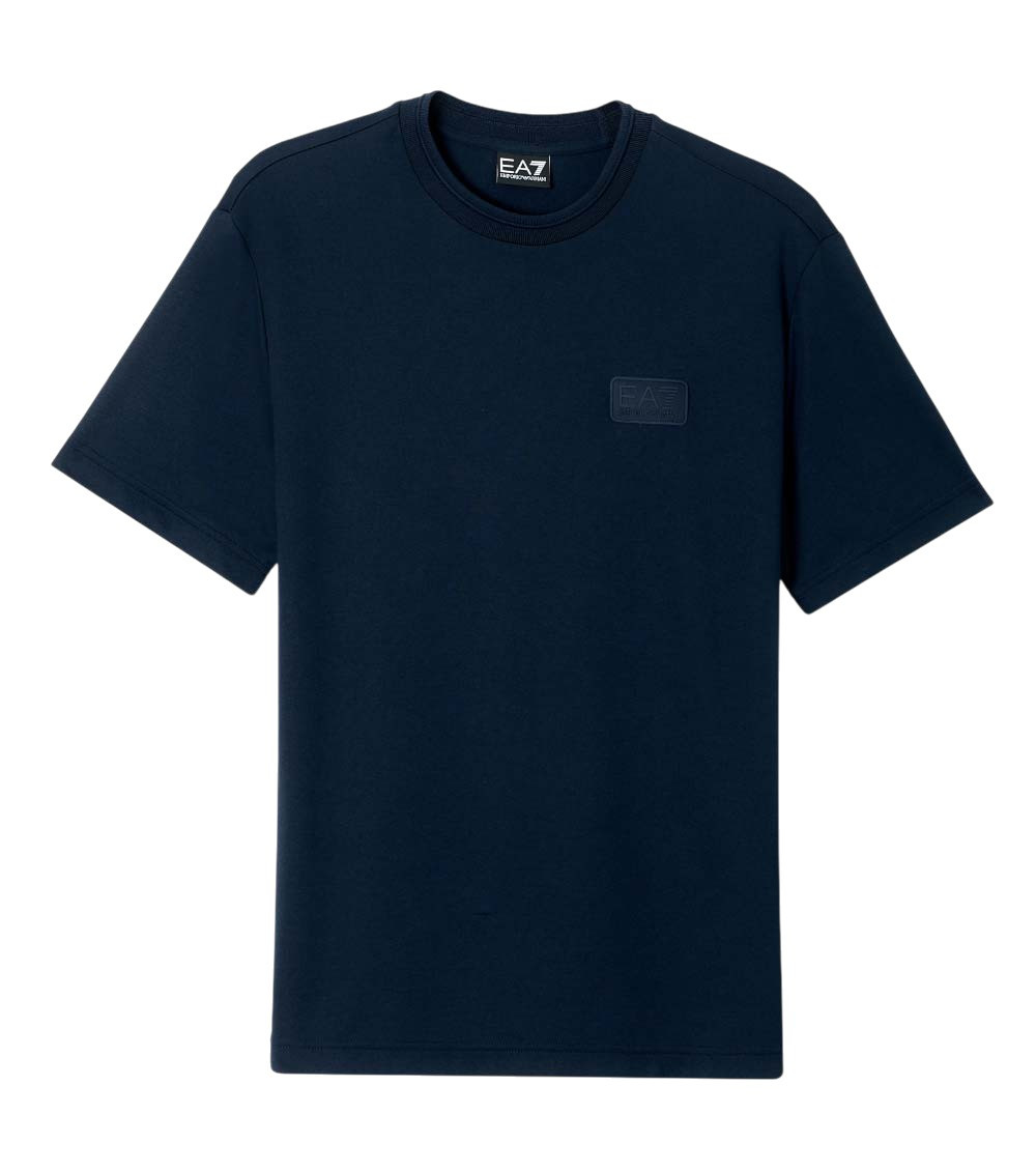 Blue Solid Crew Neck T-Shirt