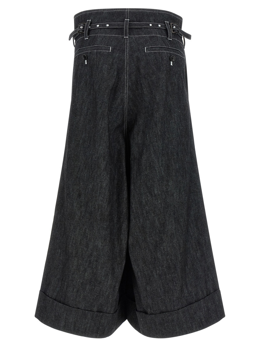 High Waist Jeans Black Cotton - Women