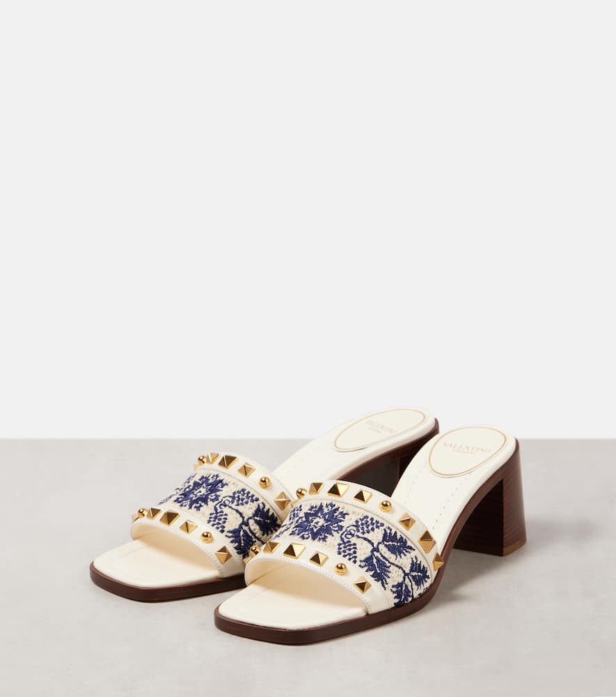 Valentino Garavani County 60 Rockstud embroidered mules