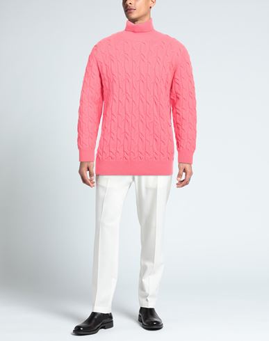 Amaranto Man Turtleneck Fuchsia Size L Wool, Cashmere