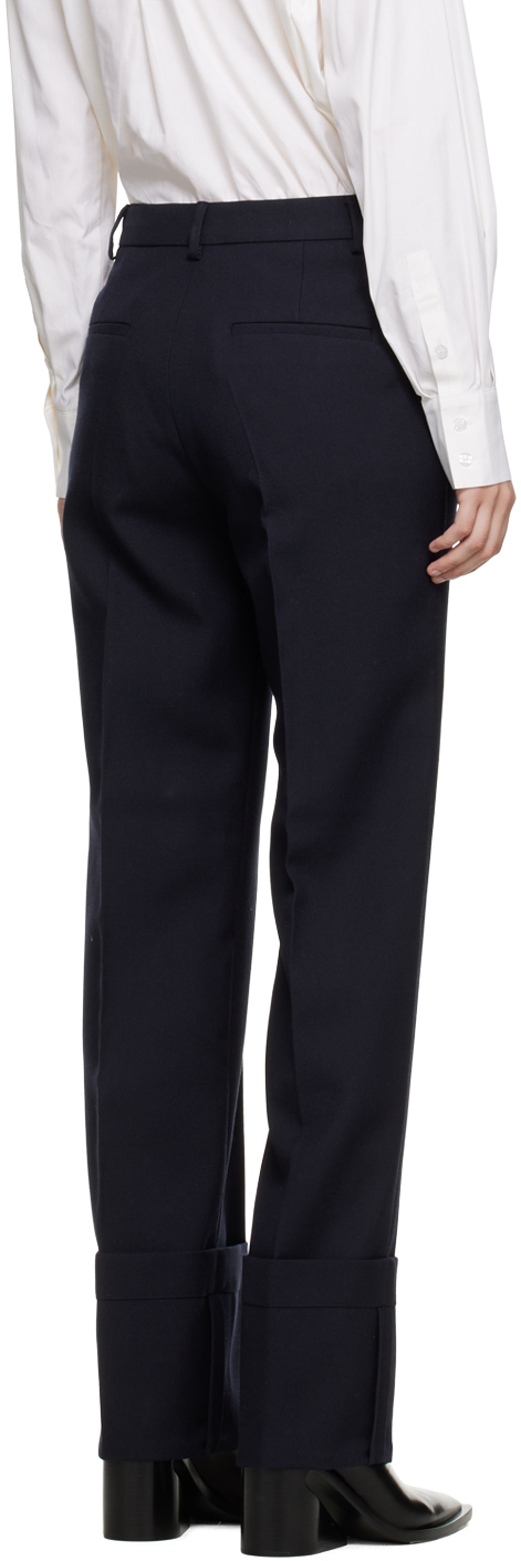 Navy roll-up slacks