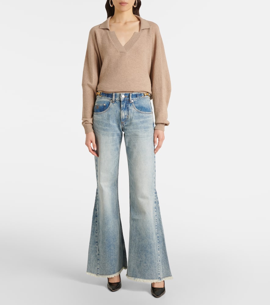 Low-rise wide-leg jeans
