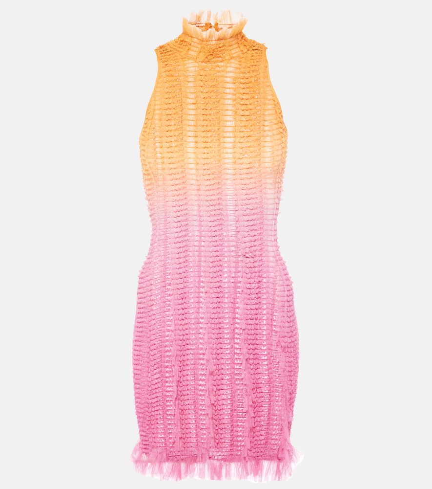 Roberta Einer Angel printed tulle-trimmed minidress