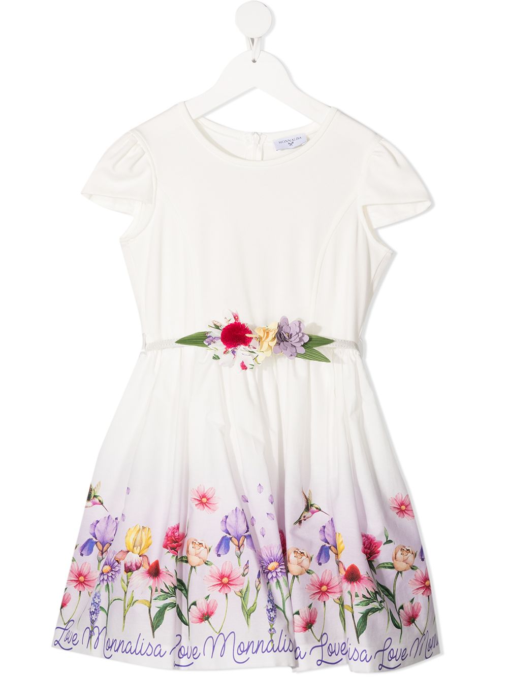Appliqué detail floral print dress - Neutrals