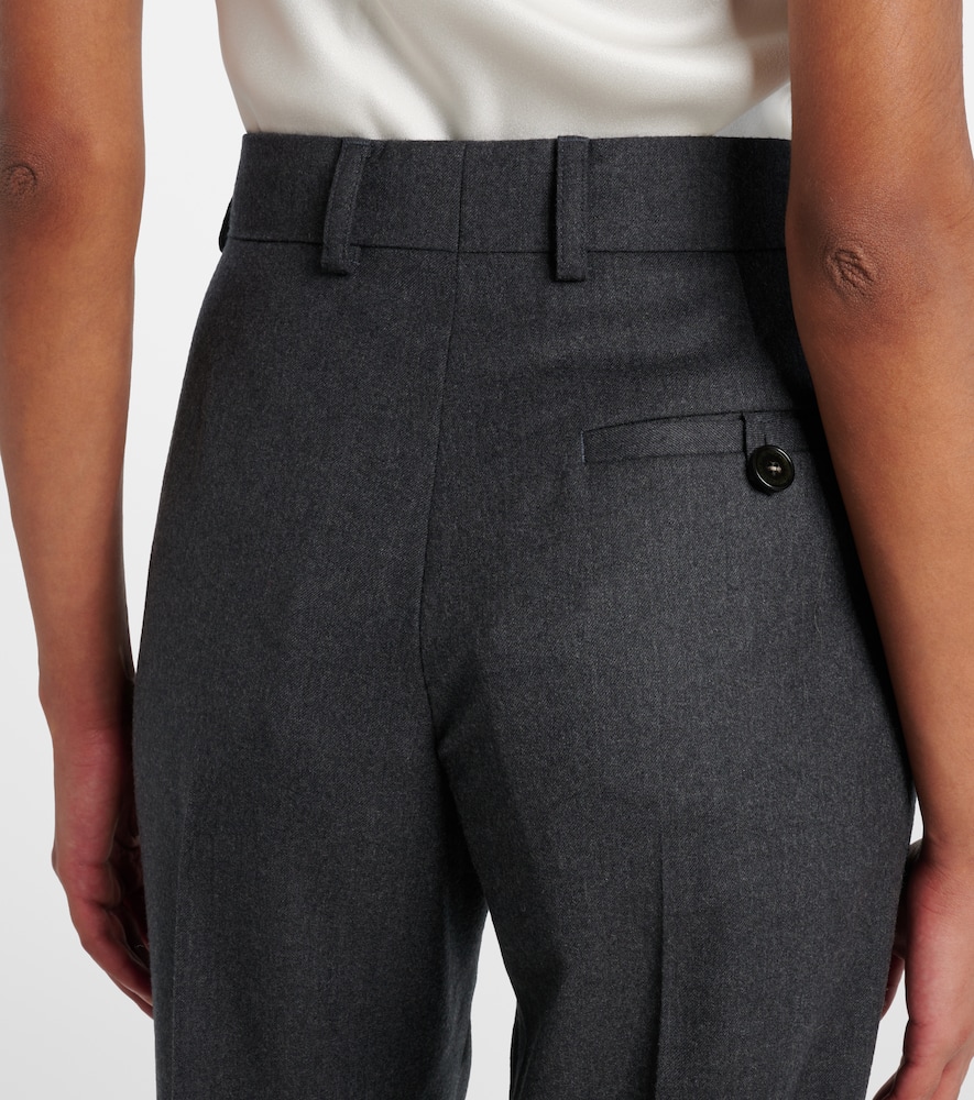 Wool flannel wide-leg pants