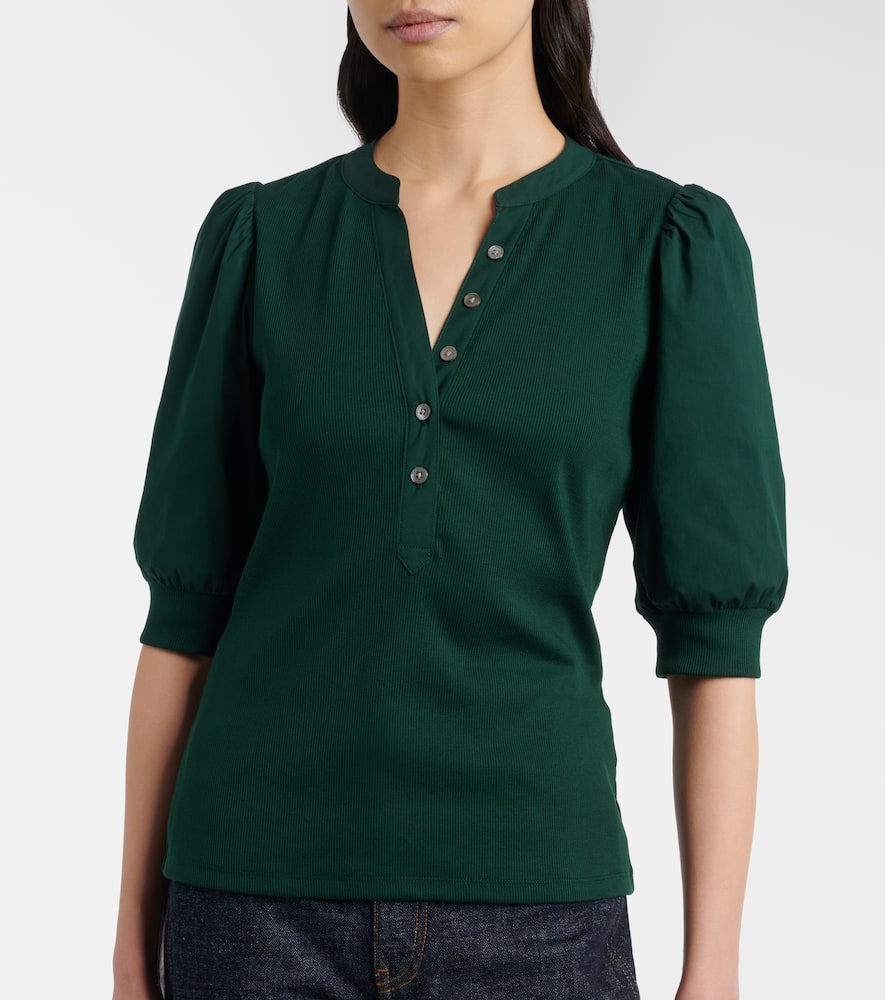 Coralee knitted cotton-blend top