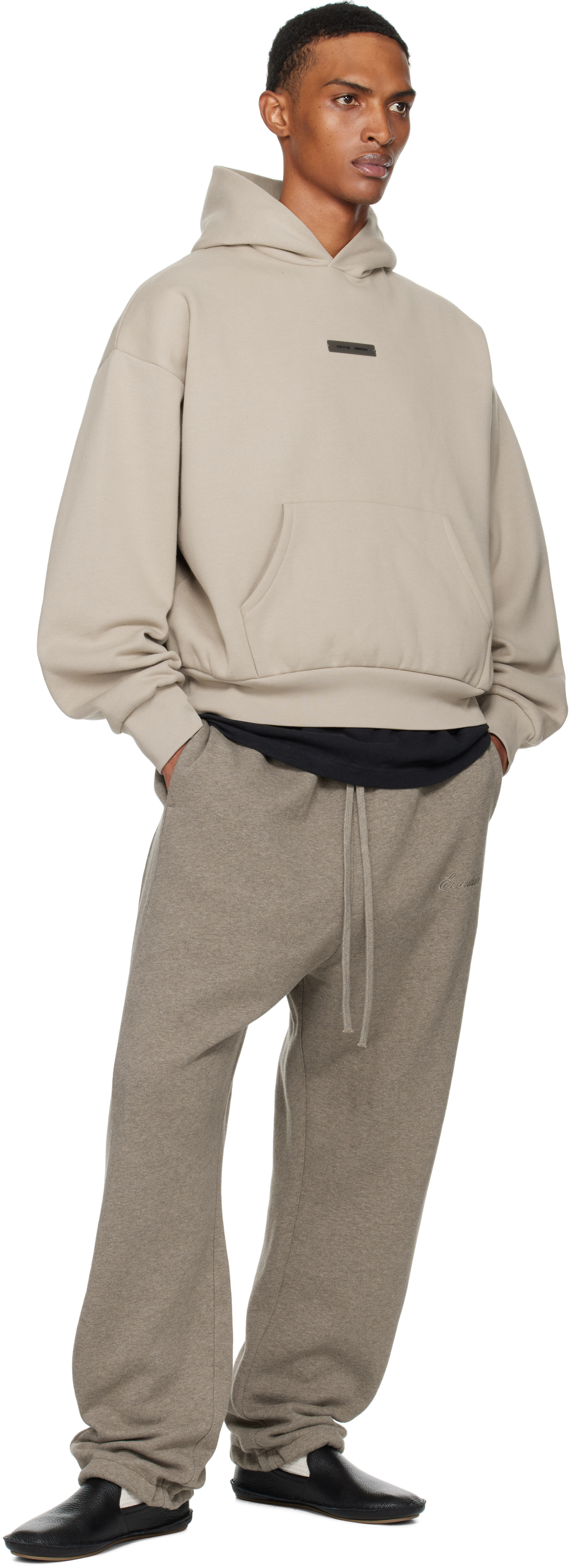 Taupe Classic Fit Fleece Hoodie