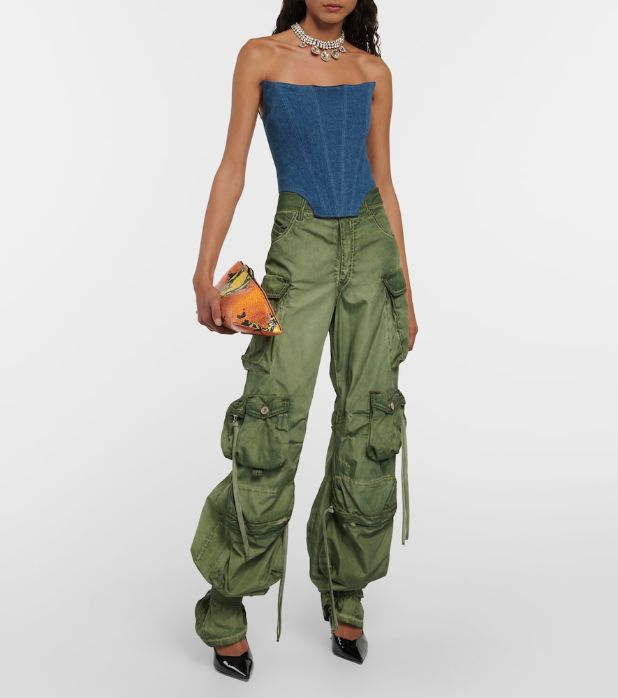 Denim bustier top