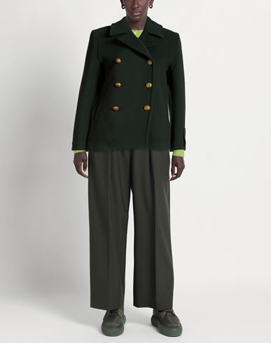 Woman Coat Emerald green Size 10 Wool, Polyamide