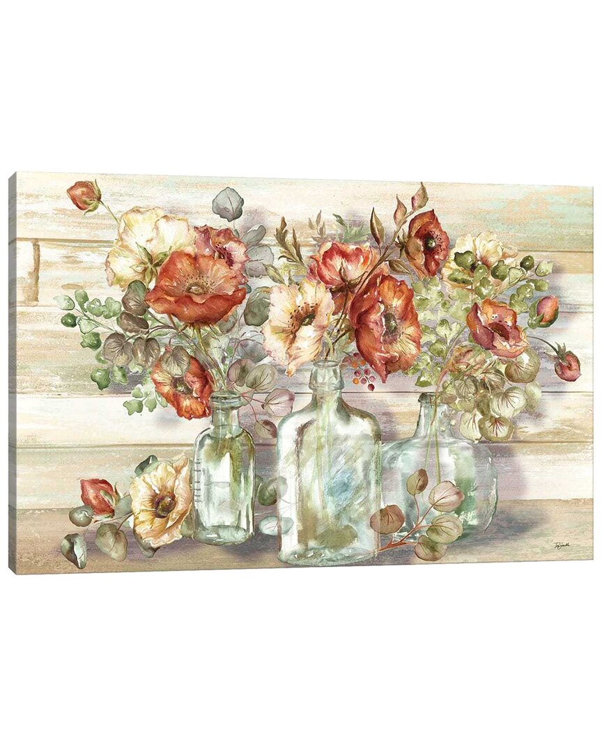 Spice Poppies And Eucalyptus In Bottles Landscape By Tre Sorelle Studios Wall Art