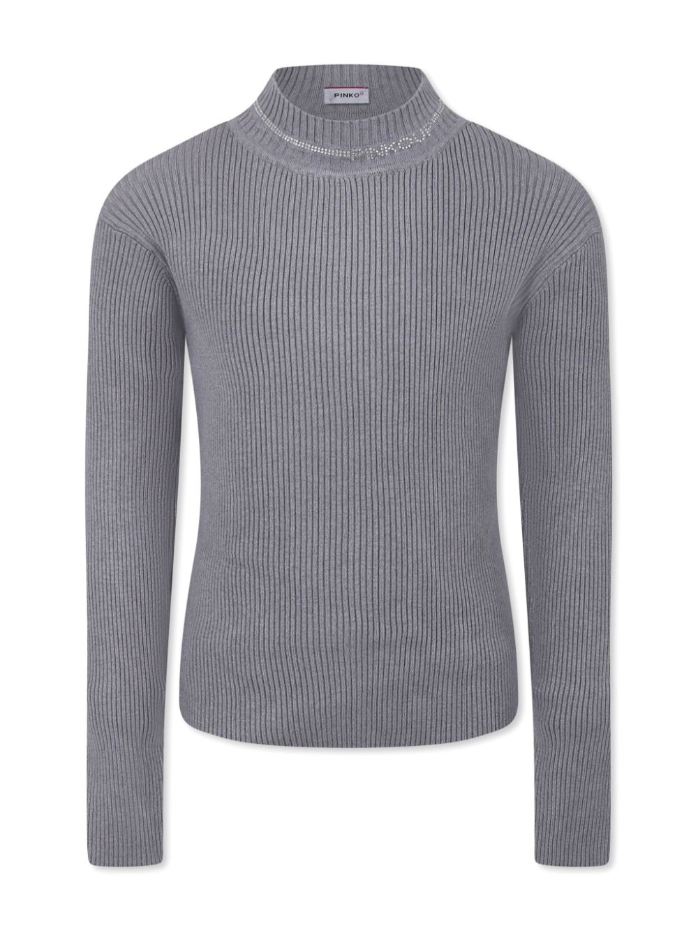 Rhinestone-logo sweater - Grey