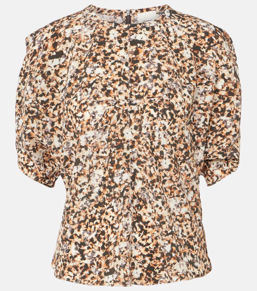Karlita printed silk-blend blouse