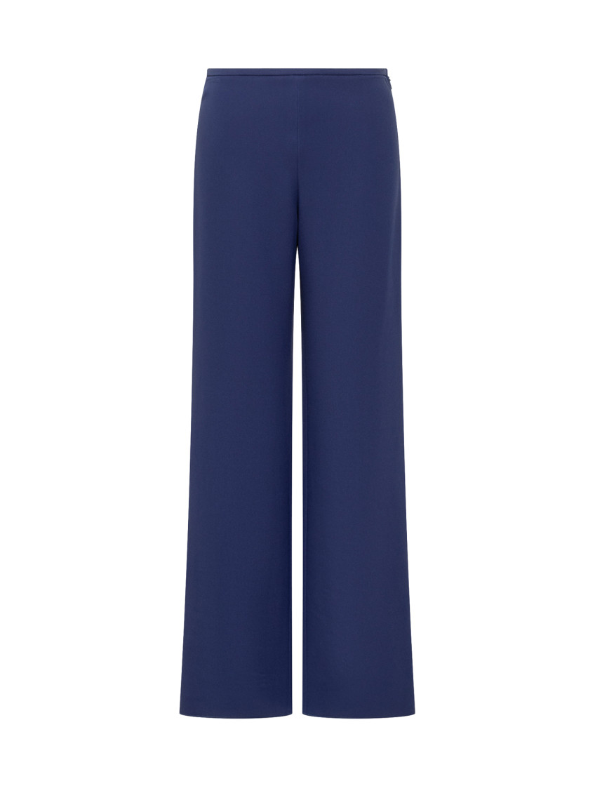 Blue Relaxed Flat Front Pants