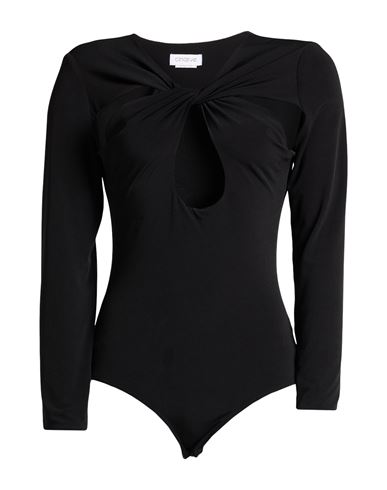Woman Bodysuit Black Size L Polyester, Elastane