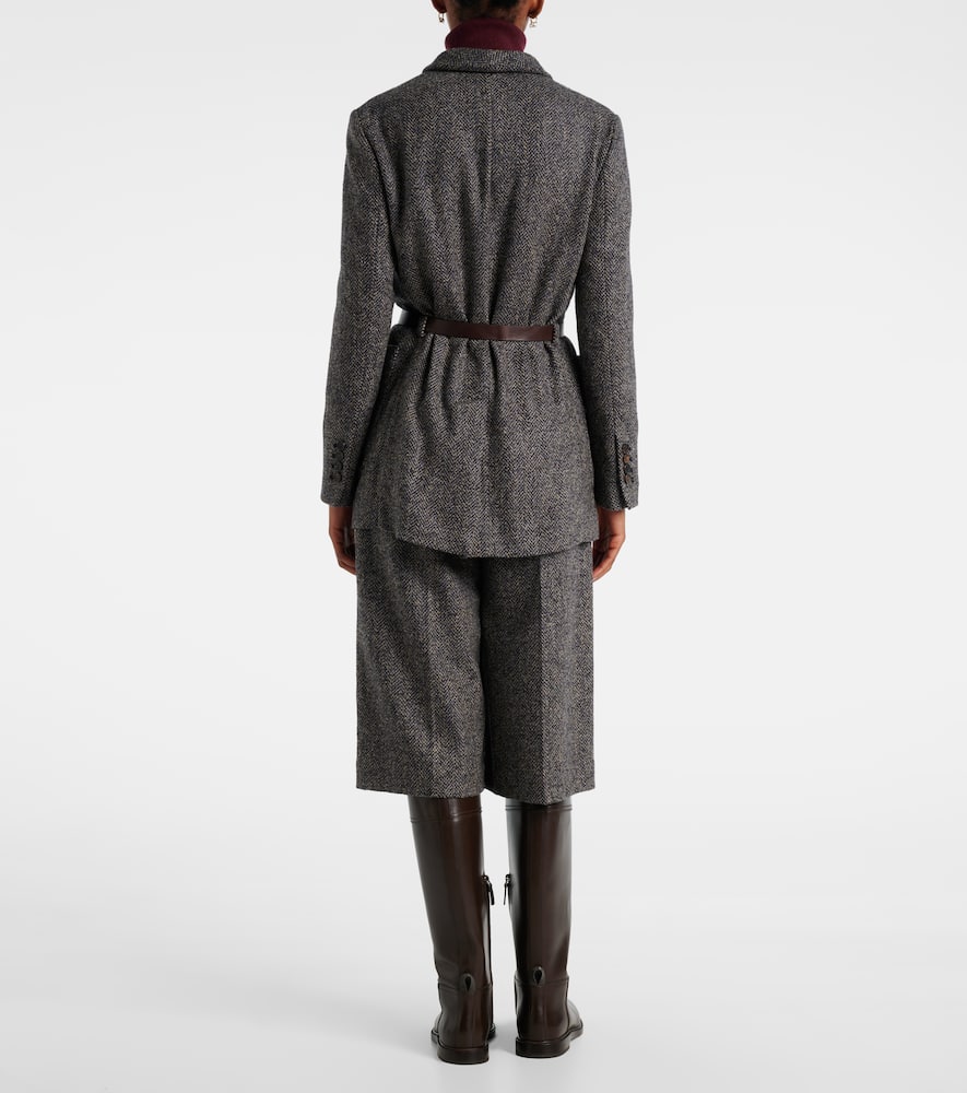 Herringbone Monili wool-blend tweed blazer