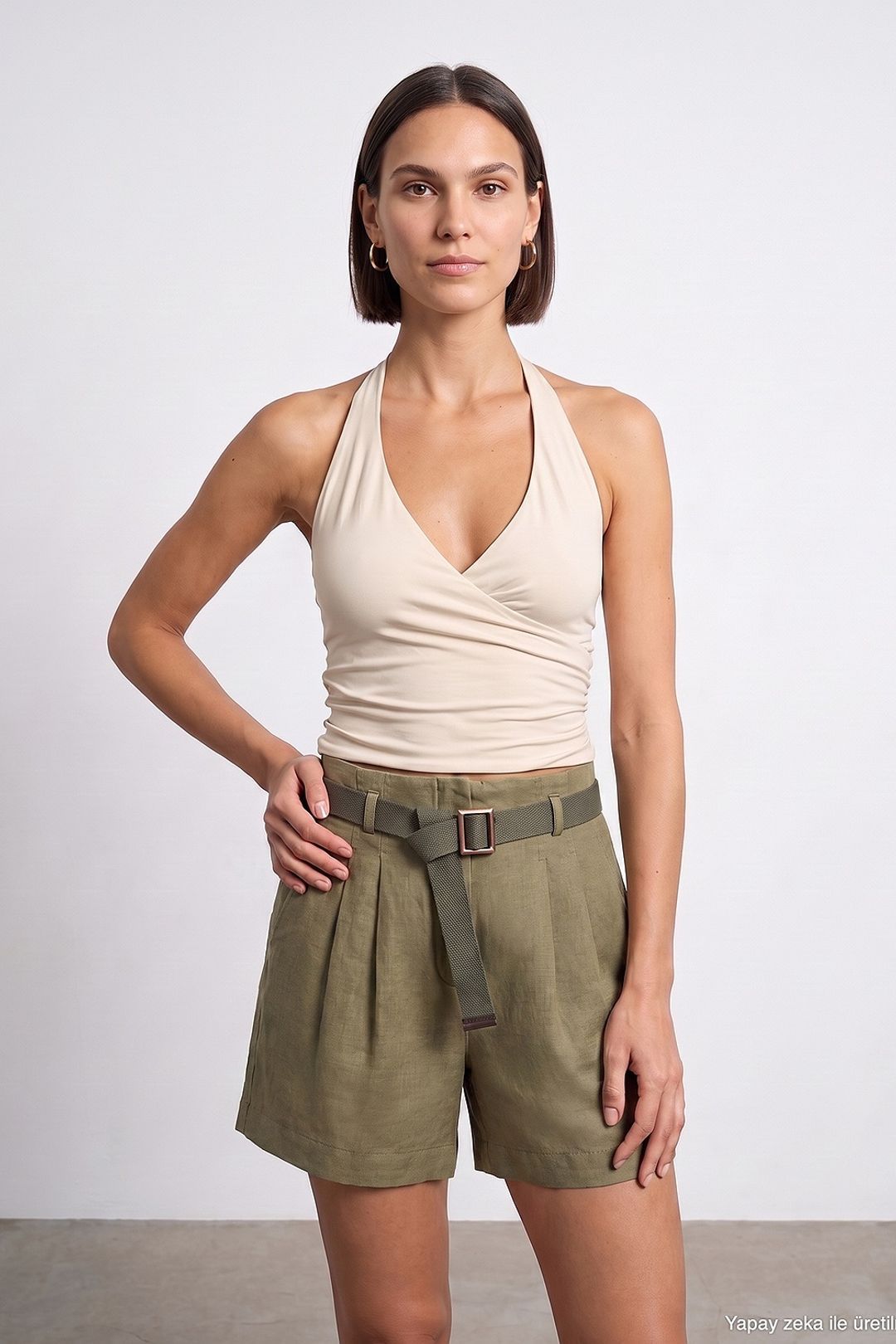 Dilvin Nylon Elastane Blouse In Crea