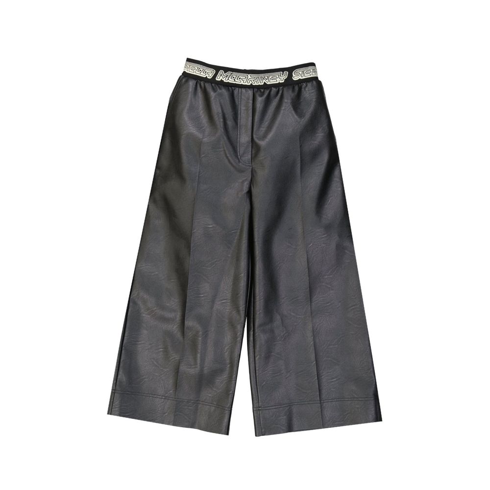 Viscose Wide-Leg Trousers — Black