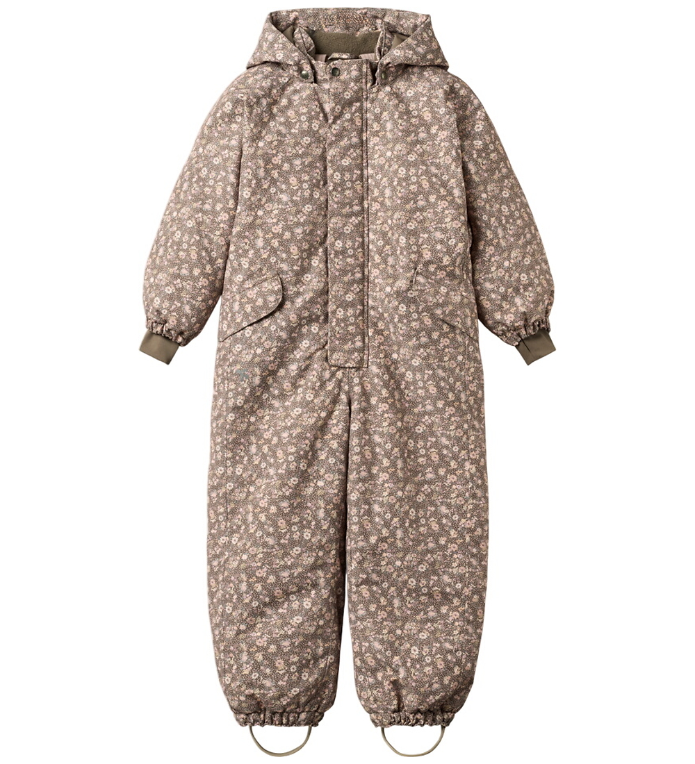 Wheat Snowsuit - Miko - Dry Wood Snow Flowers - Wheat - 8 Y 128 - Snowsuit