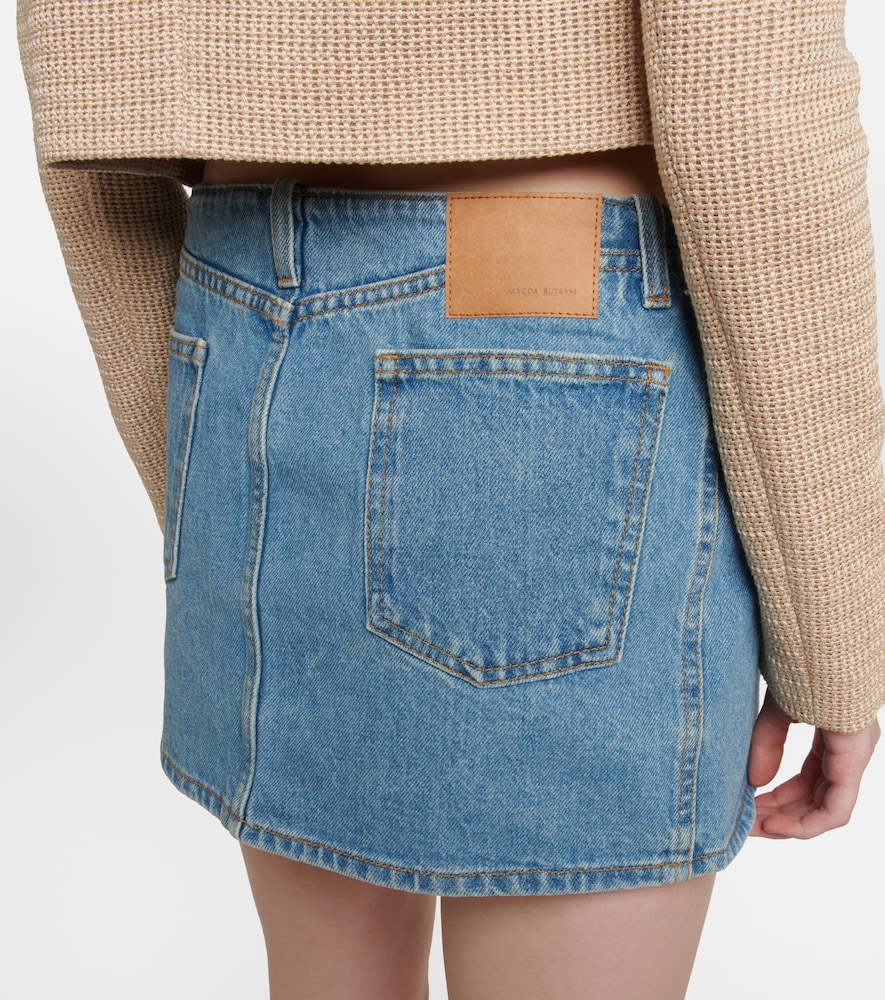 Low-rise denim miniskirt