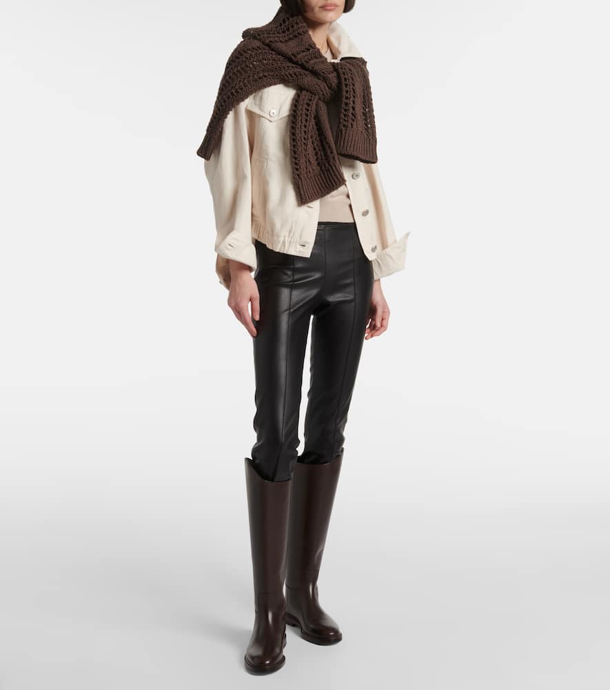 Leather slim pants