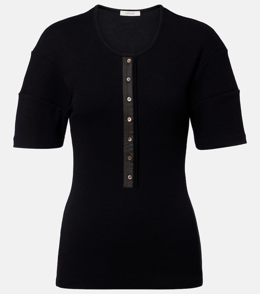 Cotton and linen Henley shirt