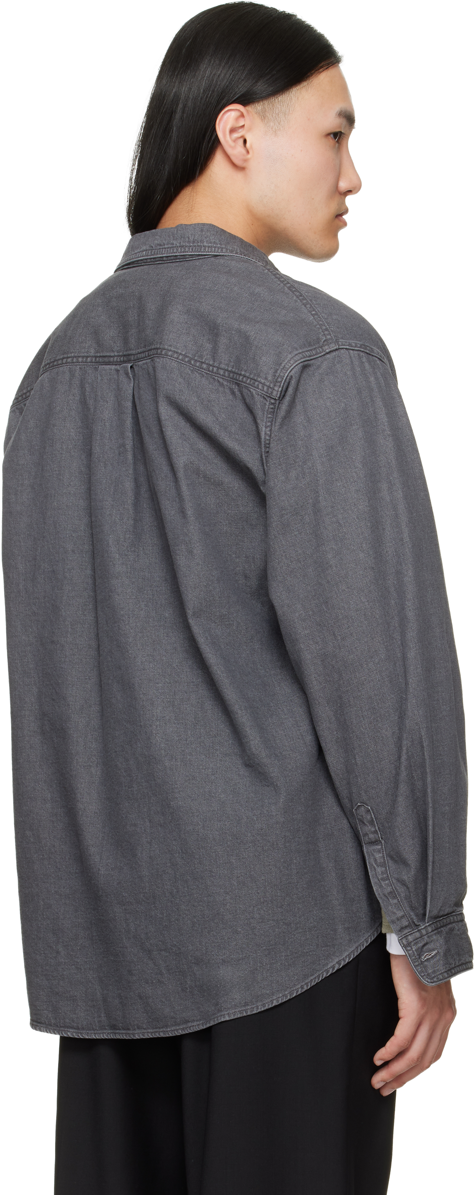 Gray Vintage Washed Denim Overshirt