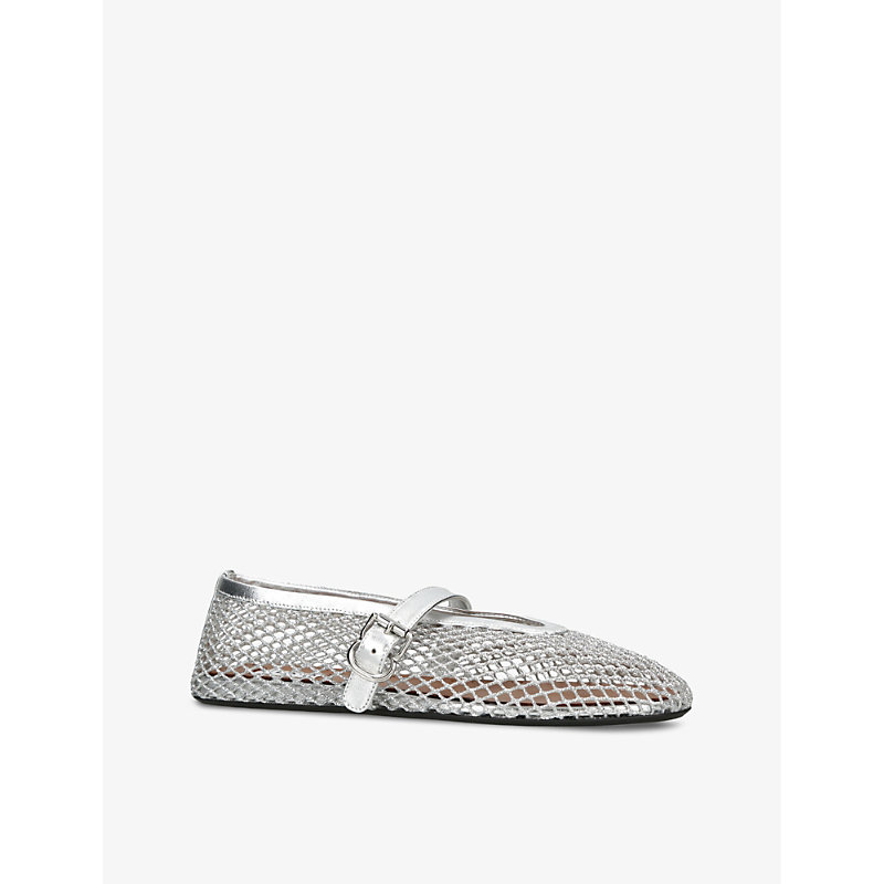 Womens Cut-Out Mesh Ballerina Flats