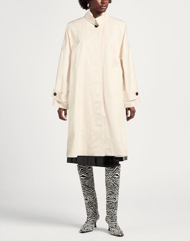 Woman Overcoat & Trench Coat Cream Size 0 Cotton, Polyester, Polyamide