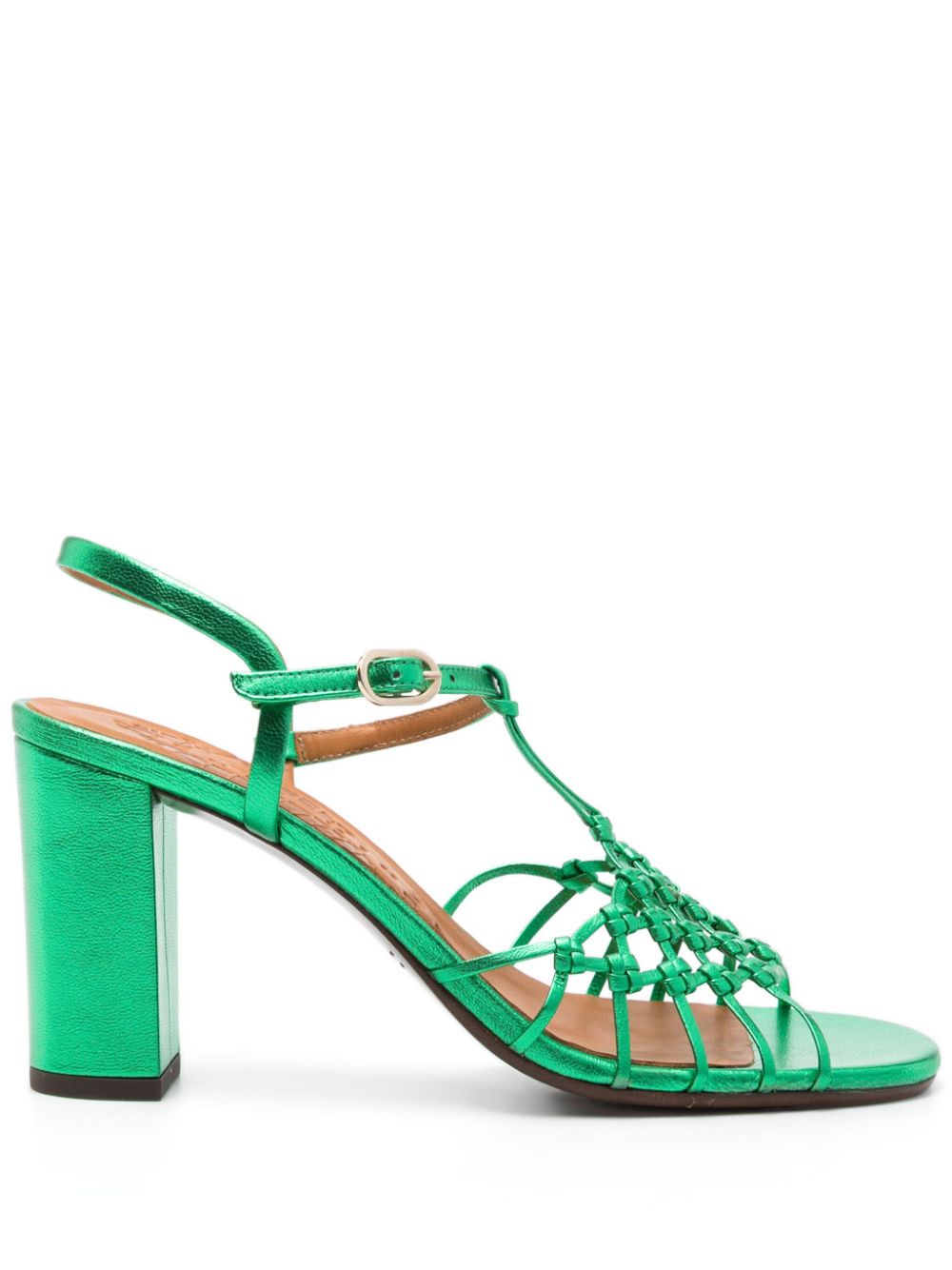 Bassi 75mm leather sandals - Green