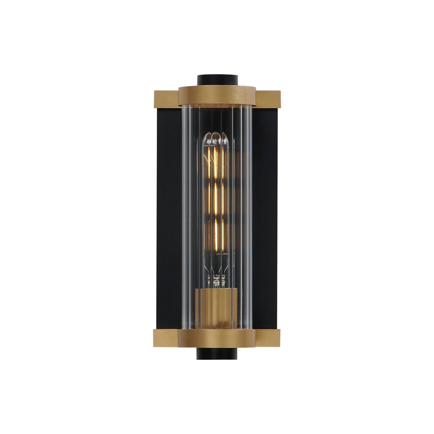 Black Antique Brass One Light Outdoor Wall Sconce from the Opulent Collection