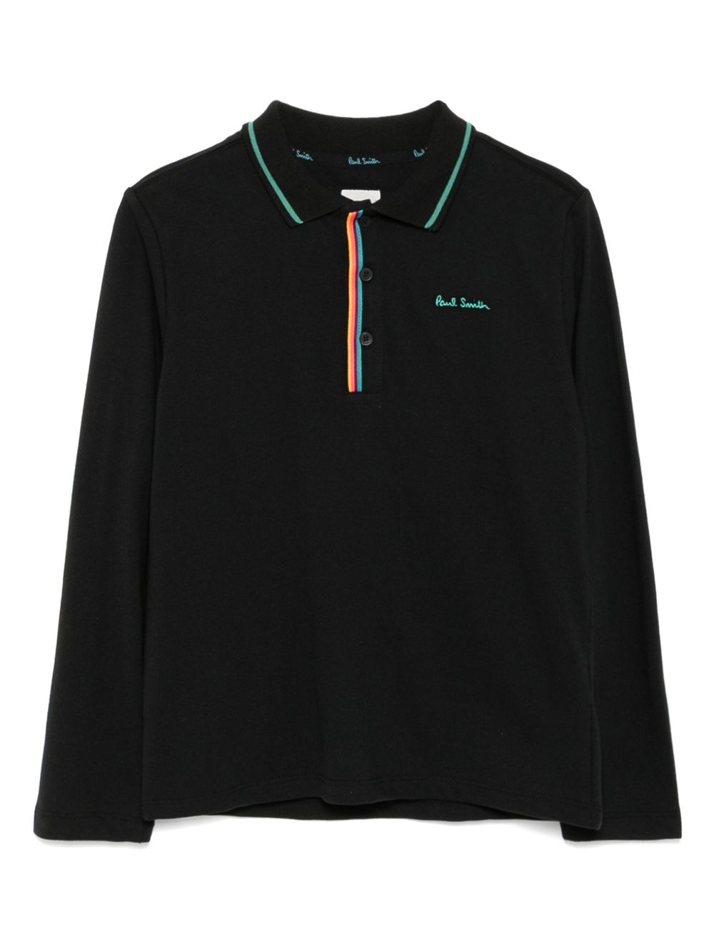 Logo-embroidered polo shirt - Black