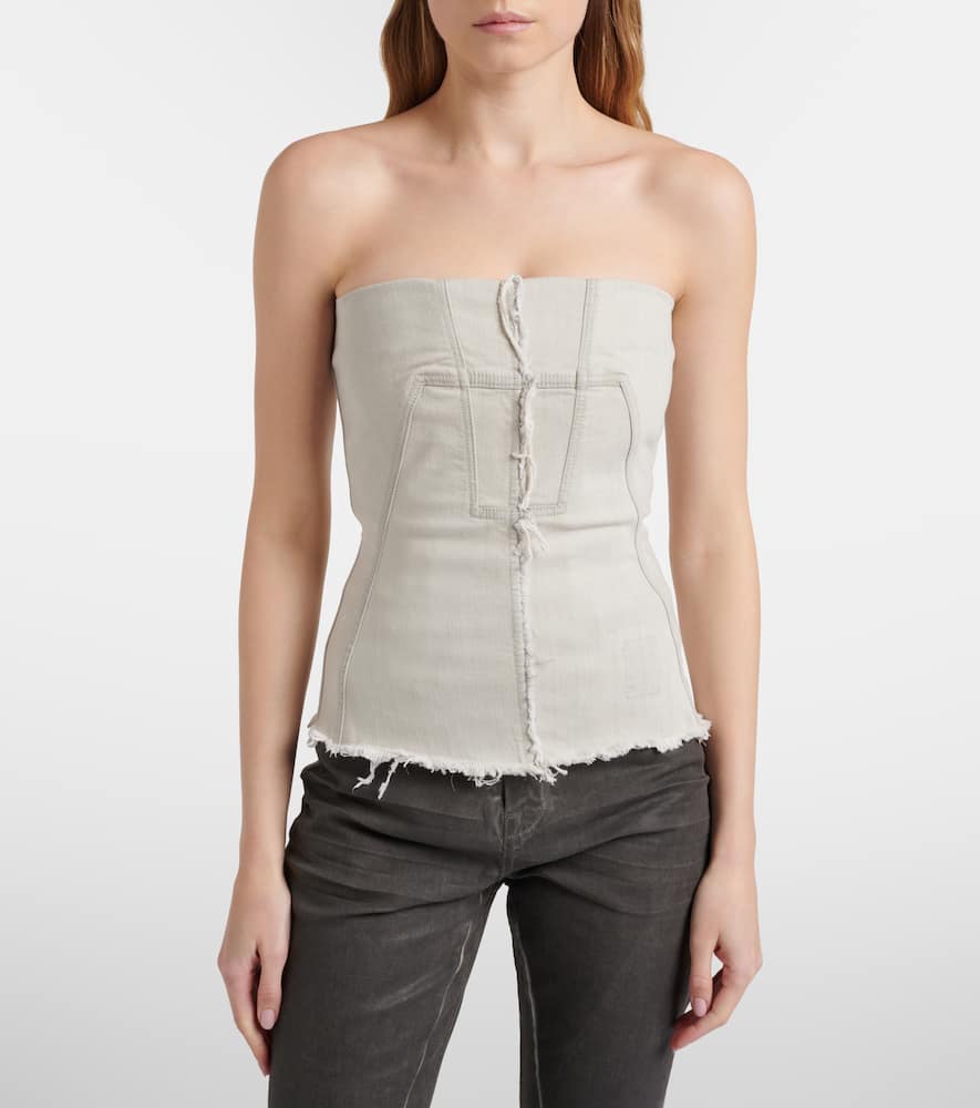 Strapless denim top