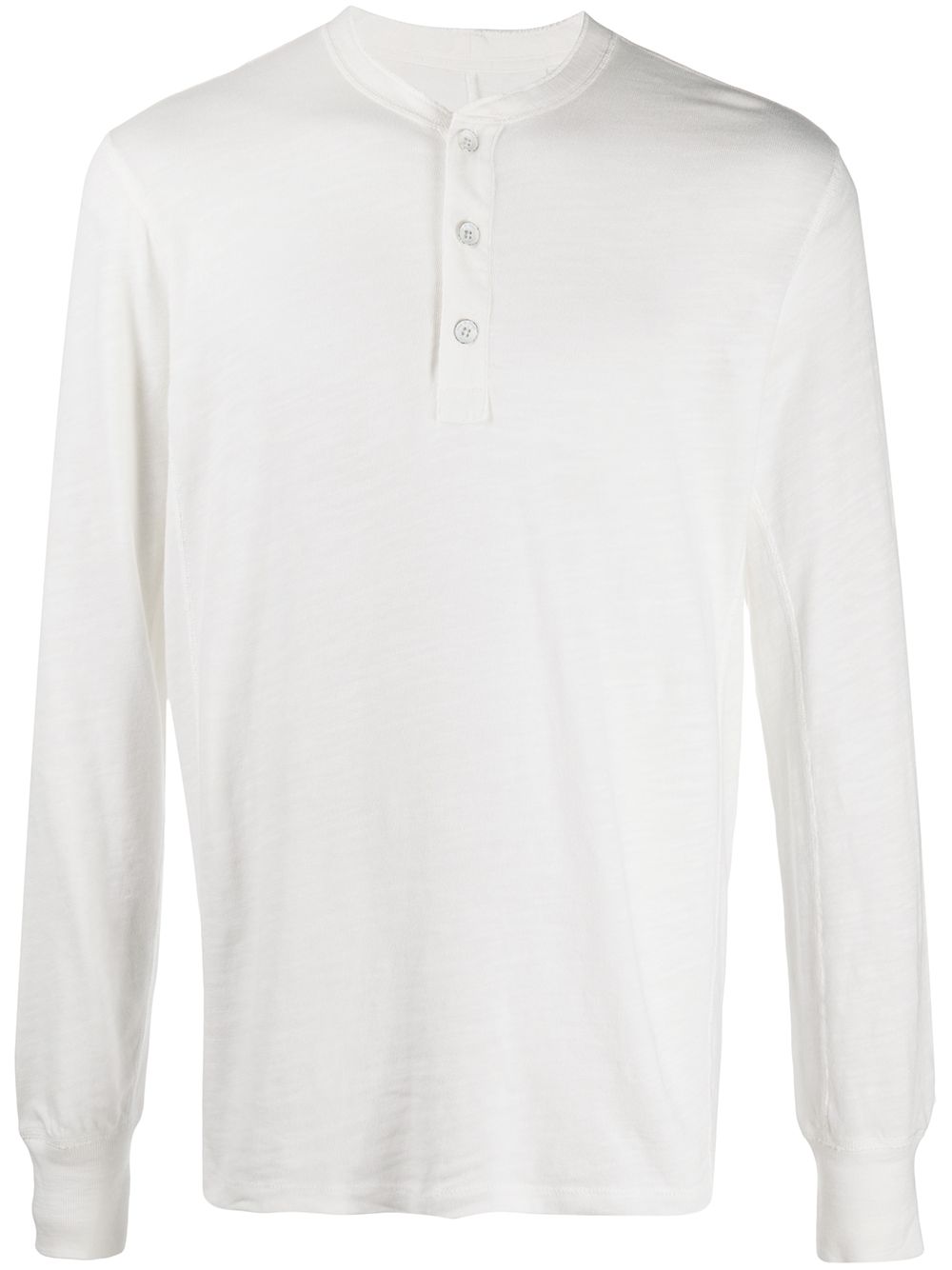 Round-split neck long-sleeved top