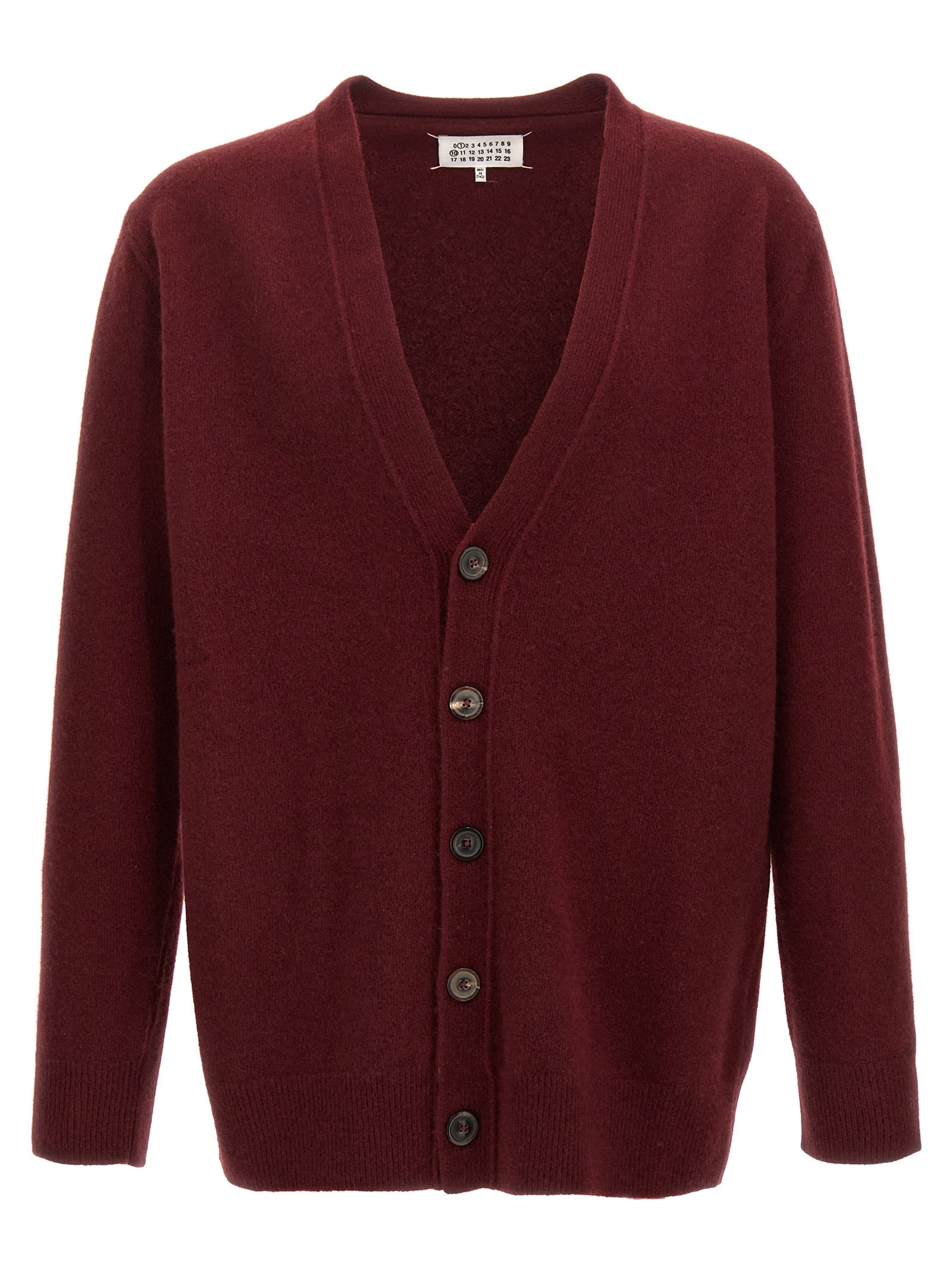-Wool Cardigan Maglioni Bordeaux-Uomo
