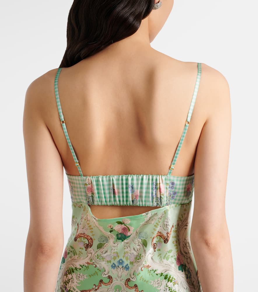 Gathered silk midi dress