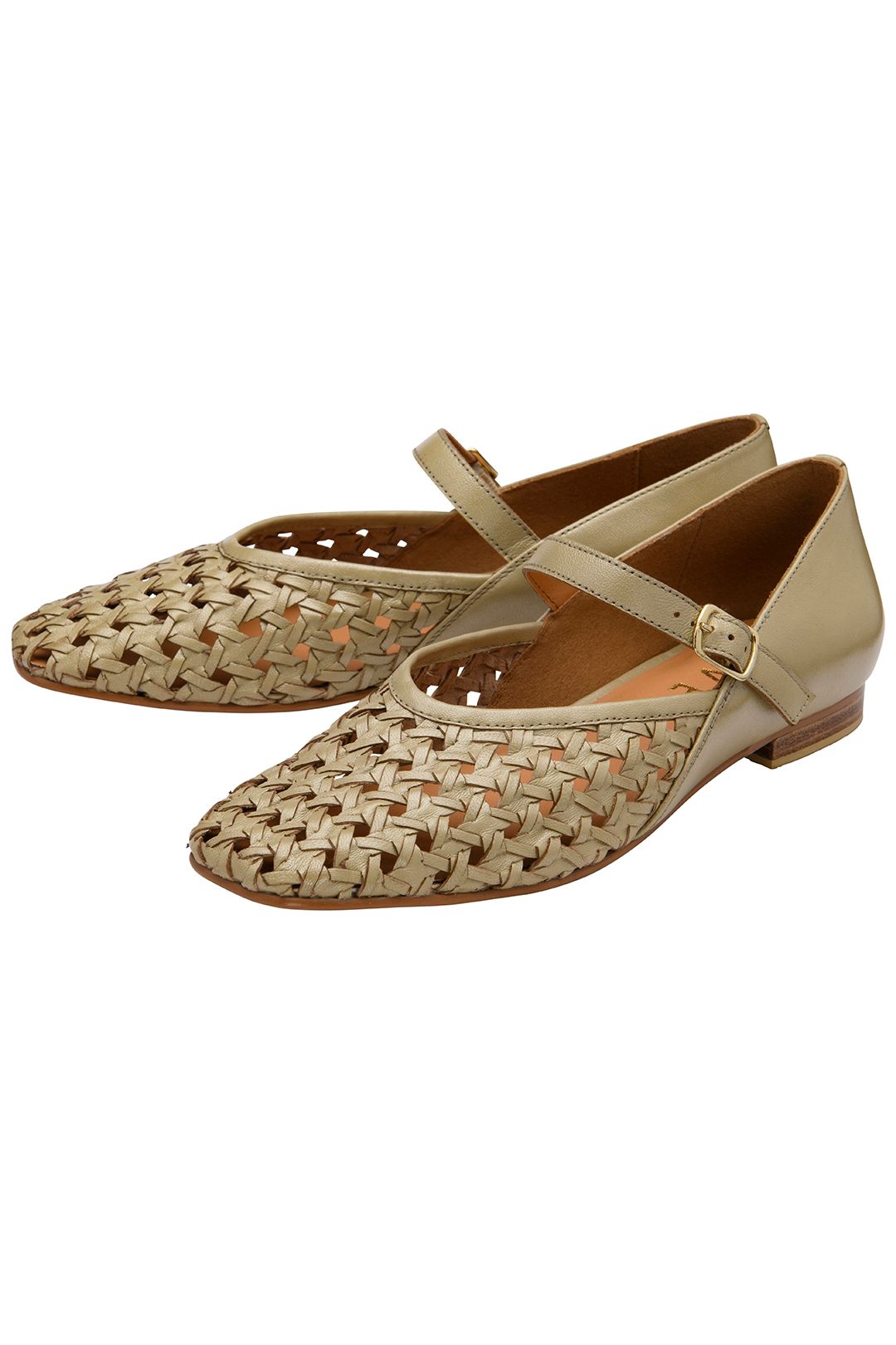 Ravel Gold Leather 'ordley' Mary-Jane Shoe