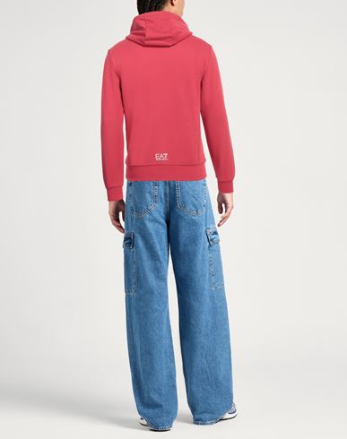 Ea7 Man Sweatshirt Red Size 3XL Cotton, Polyester, Elastane