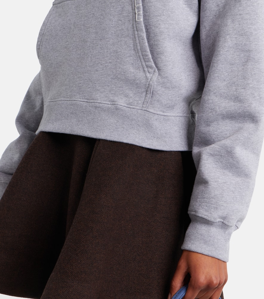 Cropped cotton hoodie