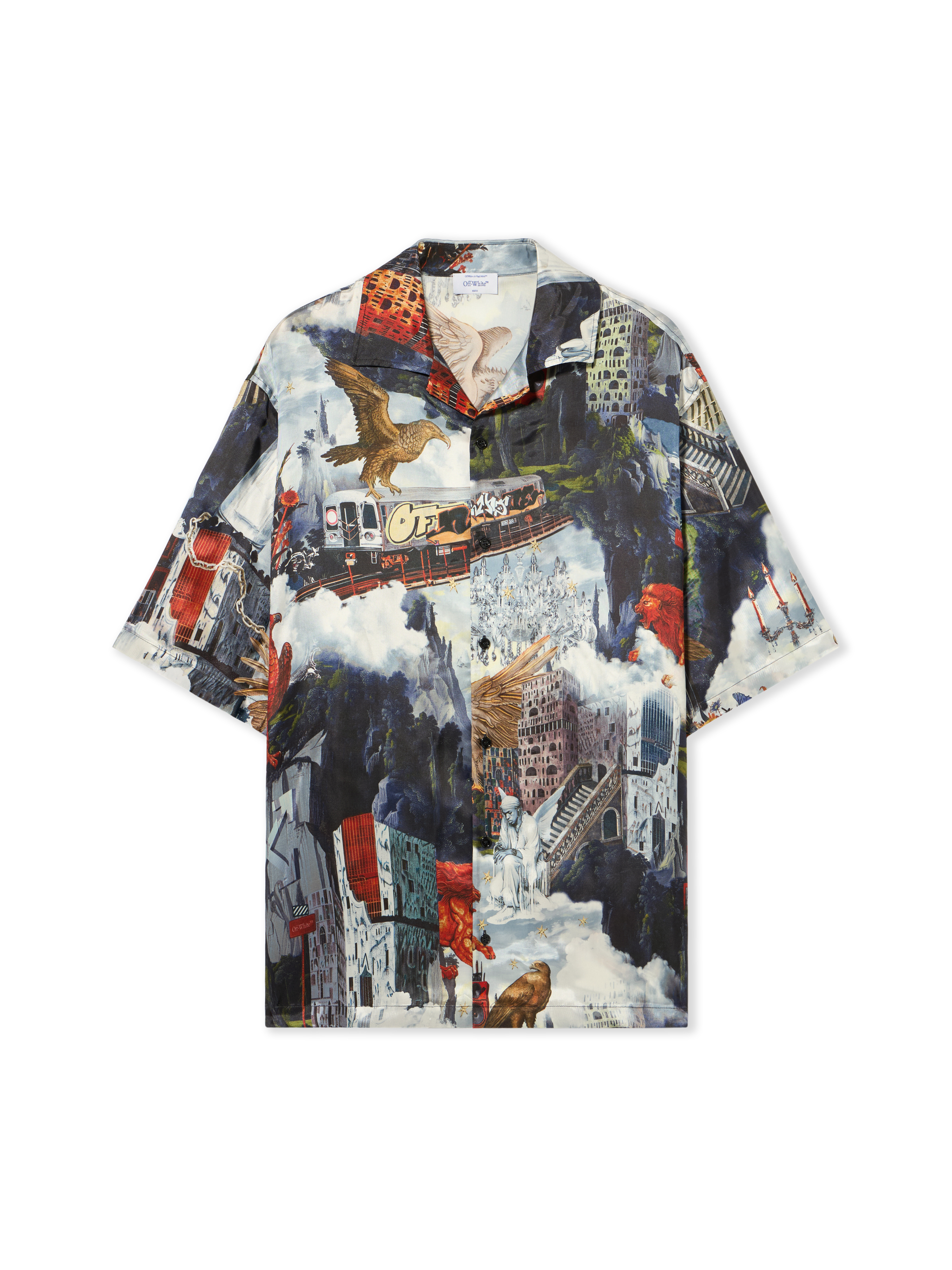 World Paint Viscose Bowling Shirt - Male Shirts Dusty Blue