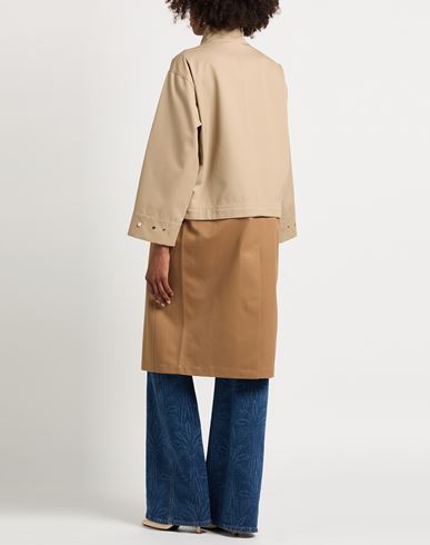 Woman Overcoat & Trench Coat Beige Size 4 Polyester, Cotton, Polyurethane