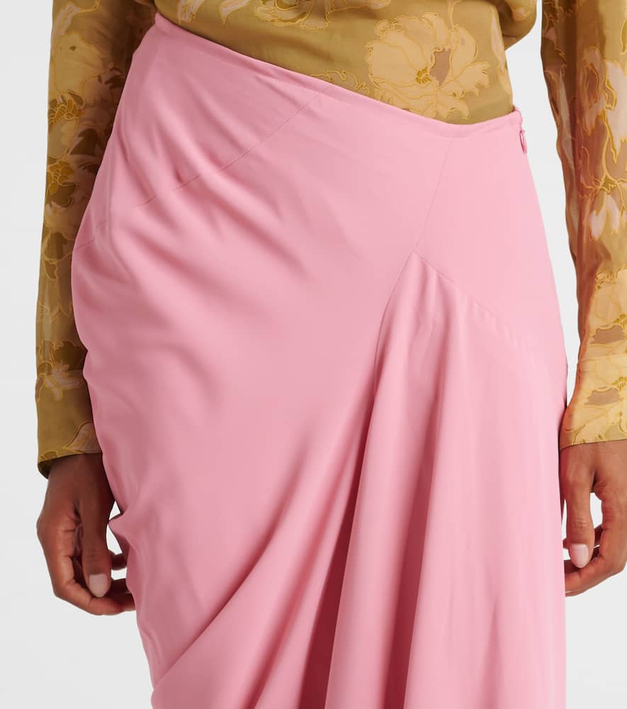 Draped crêpe maxi skirt